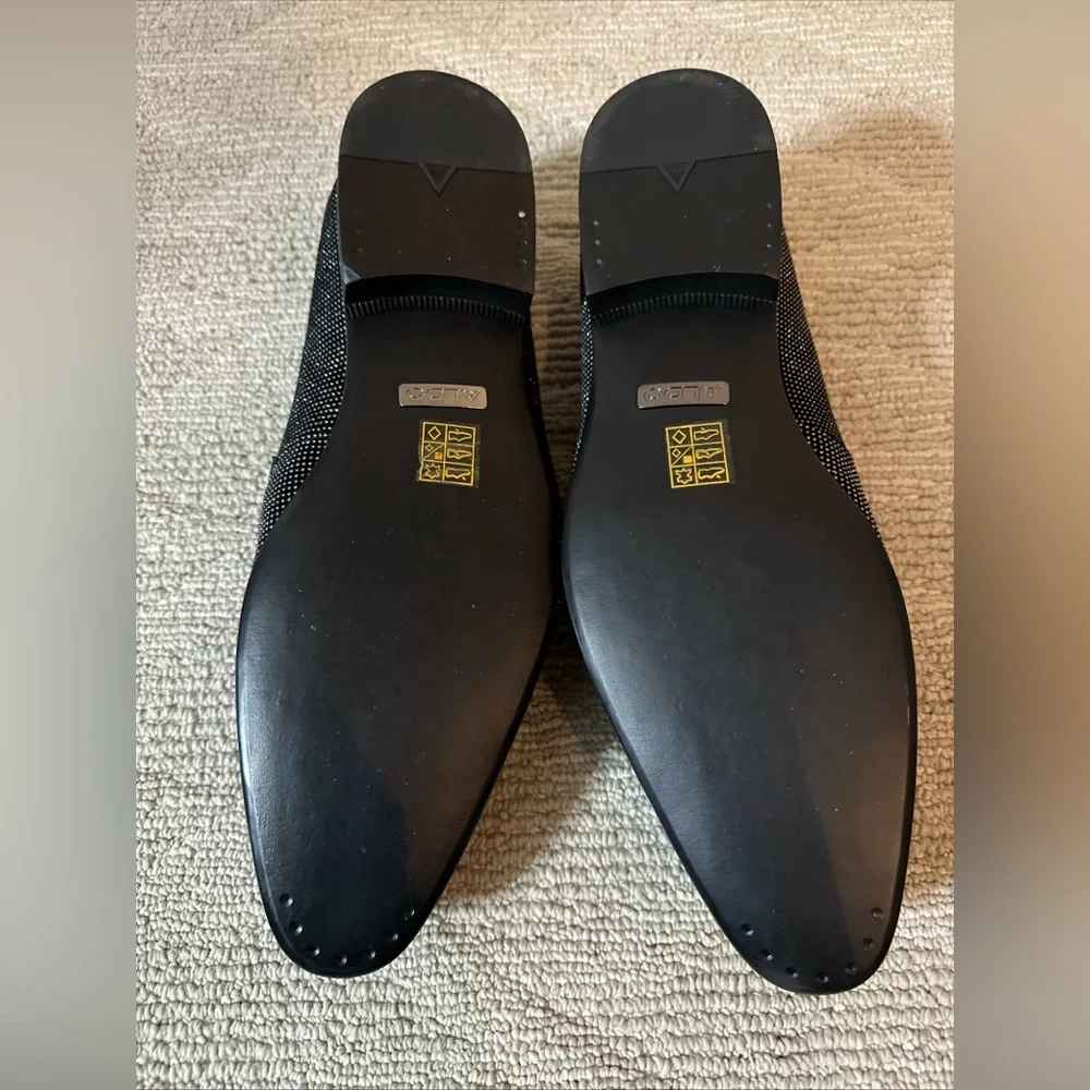 Aldo Shoes Mens Size 13 Black Polka Dot Monk Strap Dress Loafers Slip On Formal